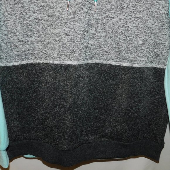 C. Cline Hoodie NWT Aqua Black & Gray Size Large - Picture 3 of 11